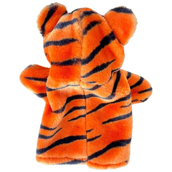 4 Hand Puppet Plush Pig Tiger Elephant Crocodile 8” Toy Stuffed Animal Set Lot - Picture 3 of 13